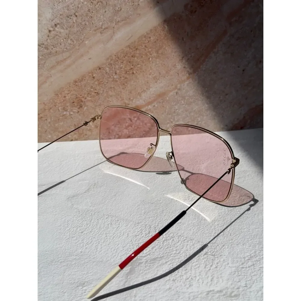 NEW Gucci GG0394S Gold Pink Lens Sunglasses RARE - Picture 10 of 10